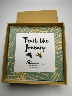 Gold Whale Tail Stud Earrings - Trust the Journey